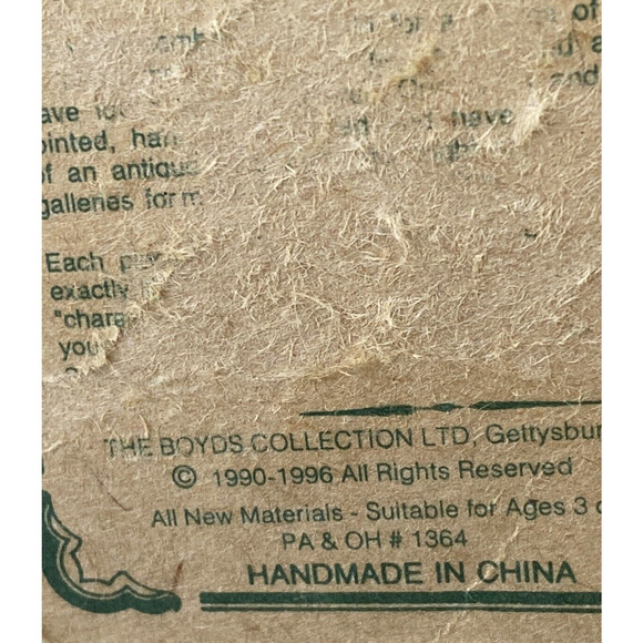 Boyds Bear Plush Jointed Articulated Head Arms Legs 1990s Archive w/Tag & Bow - Picture 10 of 12